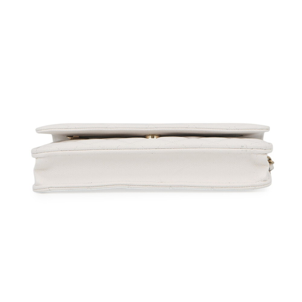 CHANEL White Caviar Leather Logo Wallet - Picture 3 of 13